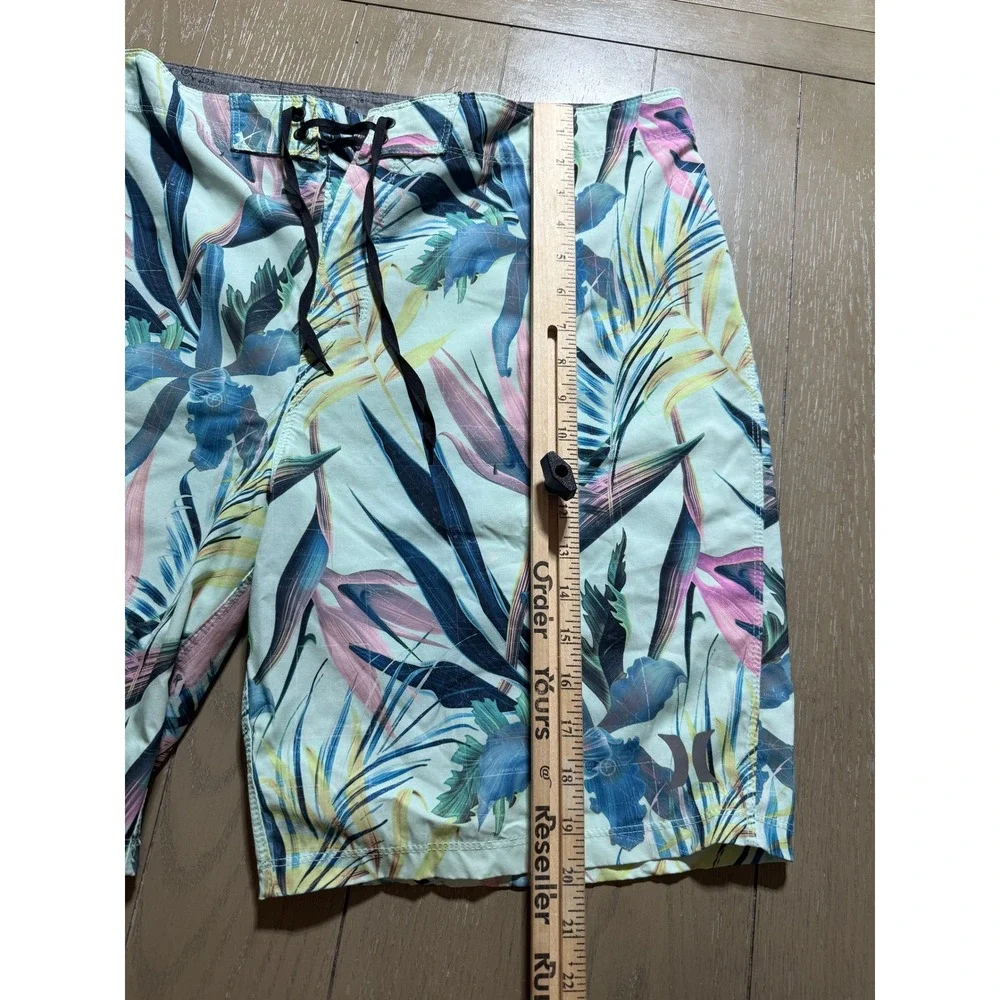 Hurley Phantom Board Shorts Mens 36 Mint Green Floral John John Florence